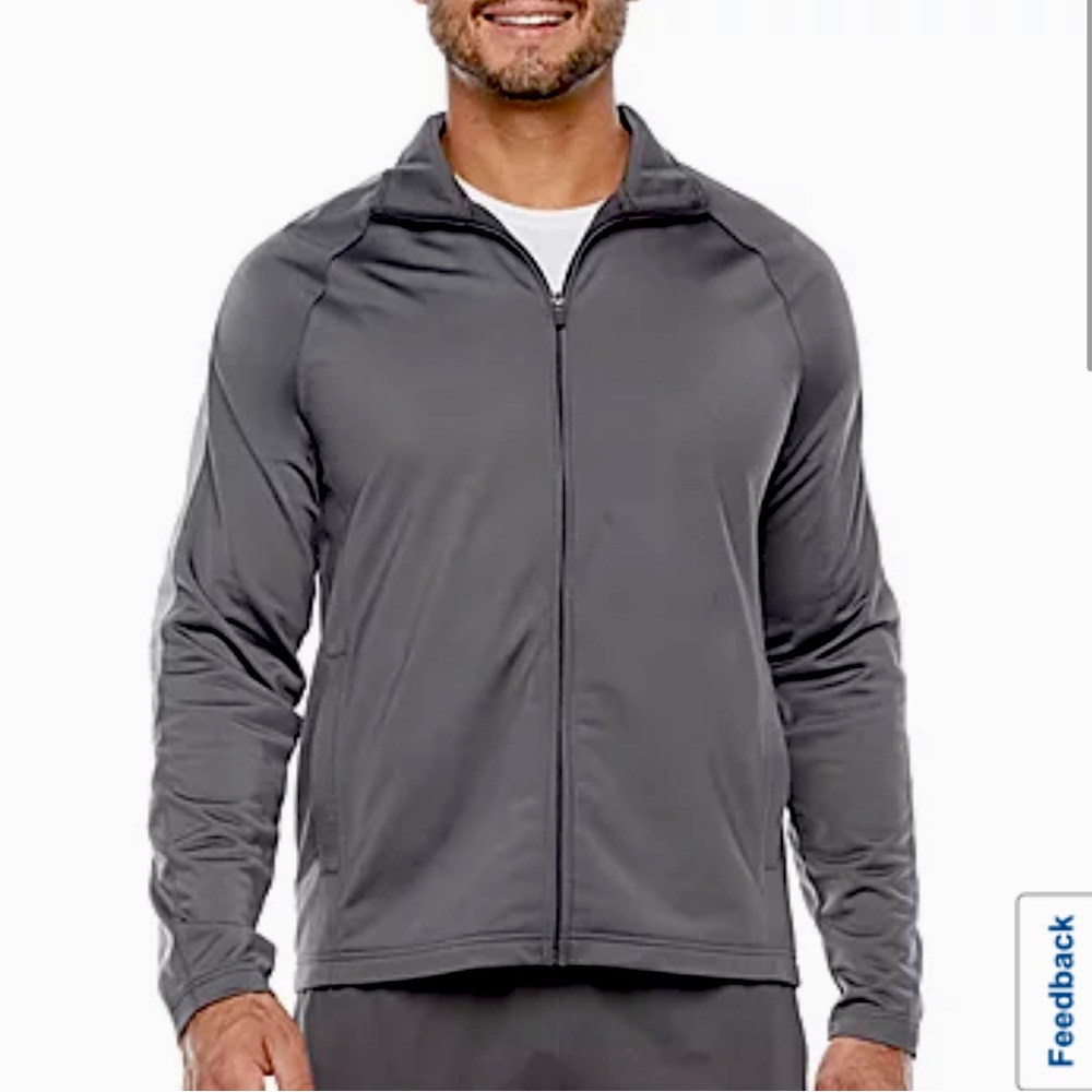 Xersion Grey Track Jacket with Side Stripe